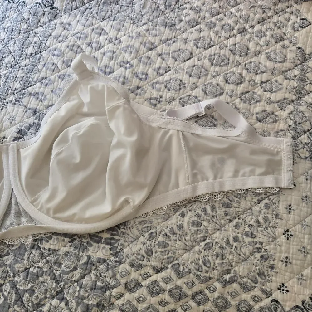 Amoena Amanda 42DDD White Floral Lace Underwired Full Coverage Mastectomy Bra